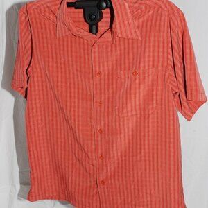 R&R Casual Luxury Microfiber M Medium Mens Short Sleeve Button Down Polyester